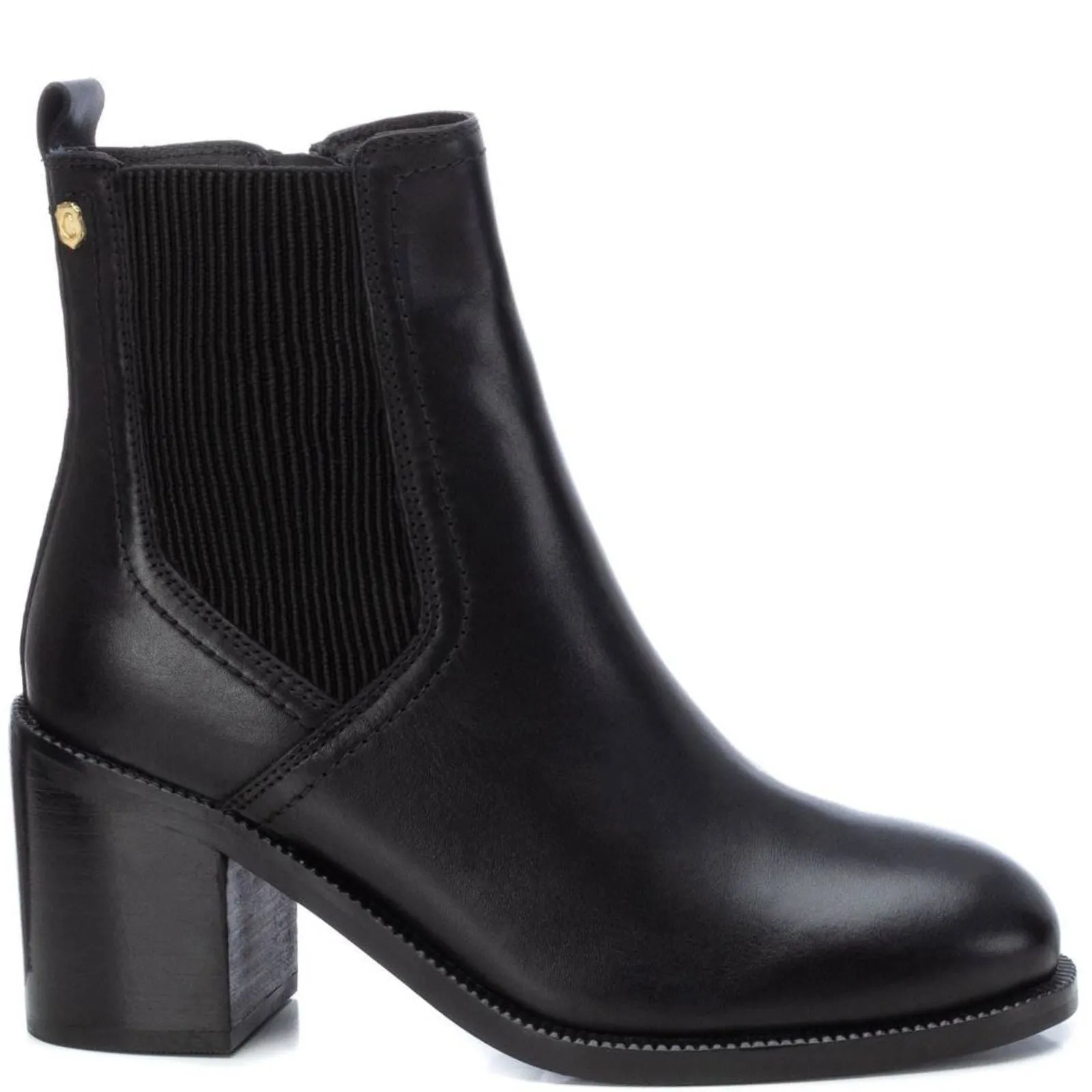 Carmela Black Classic Block Heel Boots