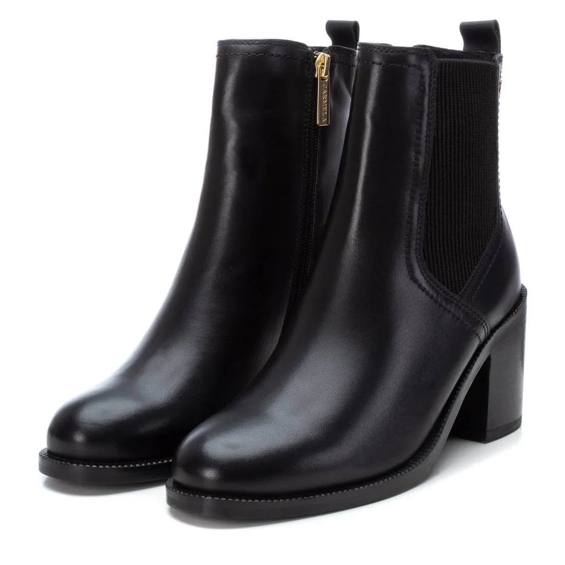 Carmela Black Classic Block Heel Boots