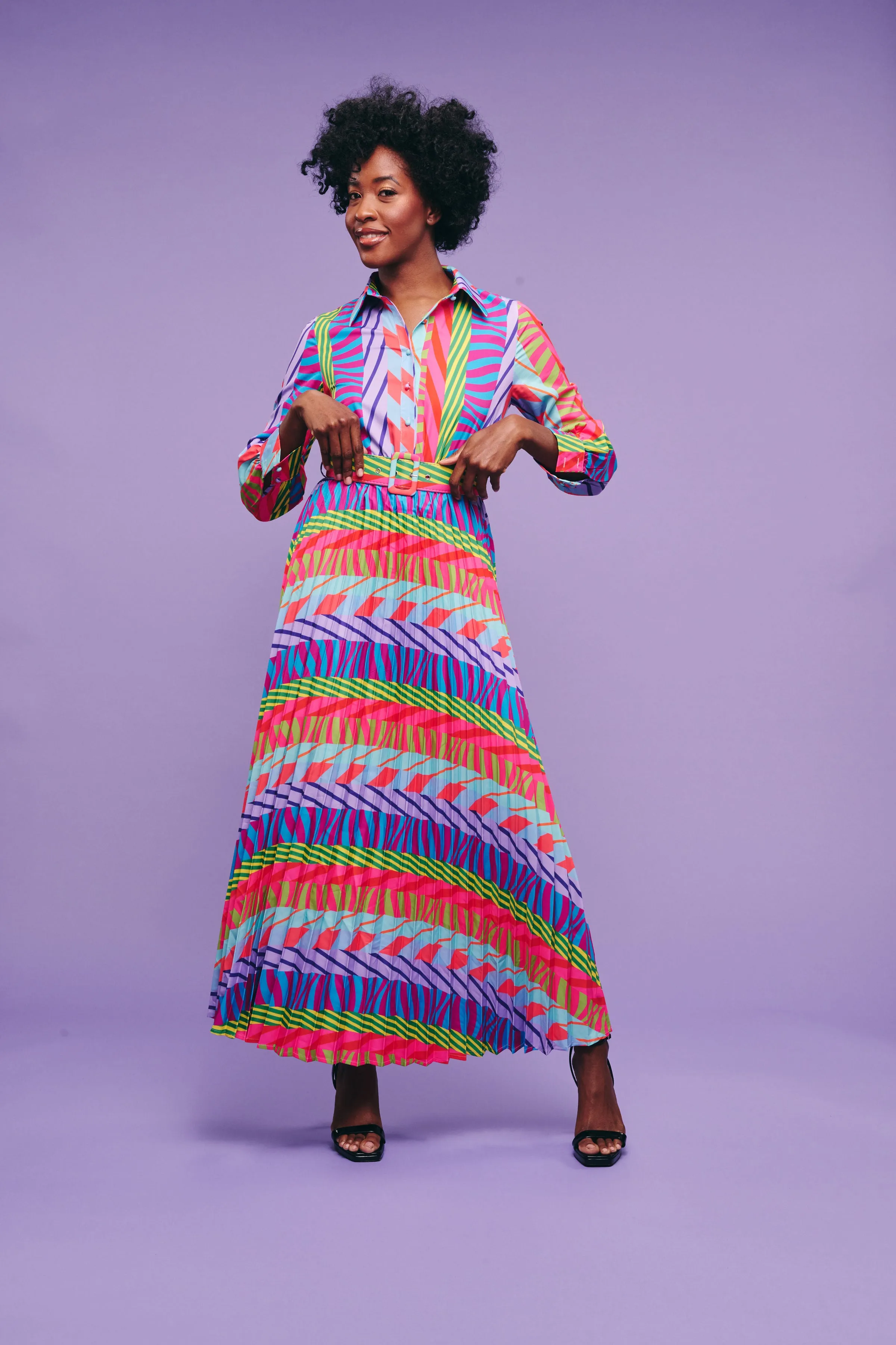 “Who’s That Lady” Pleated Dress