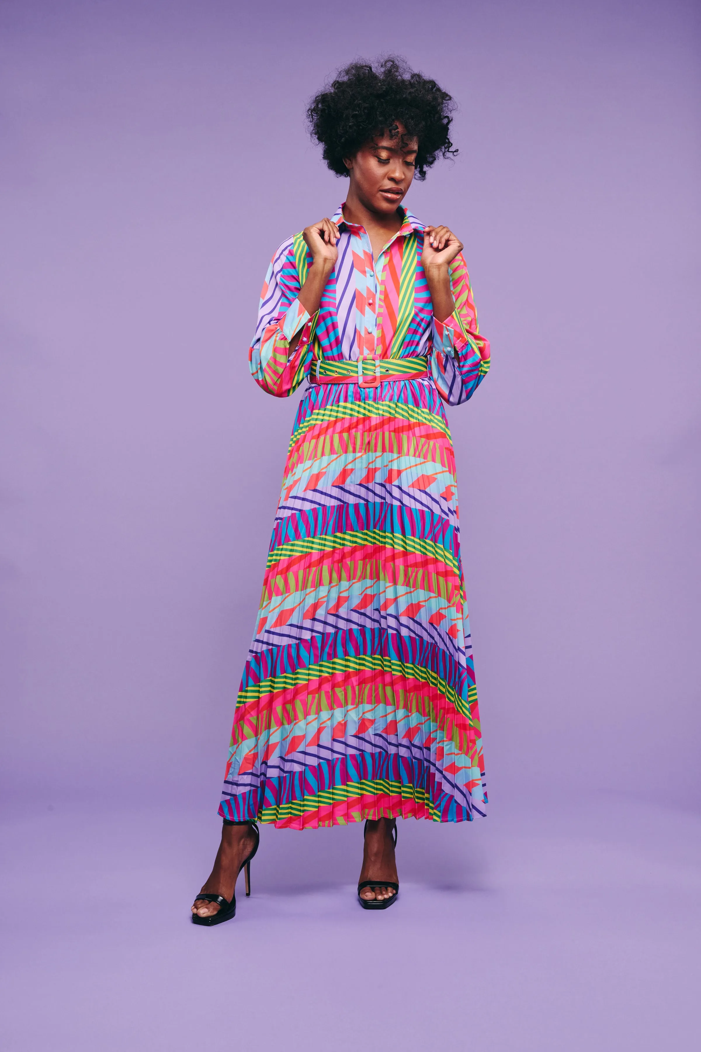 “Who’s That Lady” Pleated Dress